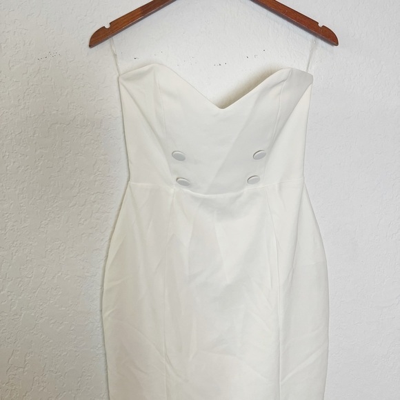 Nookie Solid Bella Strapless Side Slit Jersey Midi Dress - Picture 4 of 11